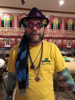 Big Chief Rick of the Cheesers Krewe at Mardi Gras